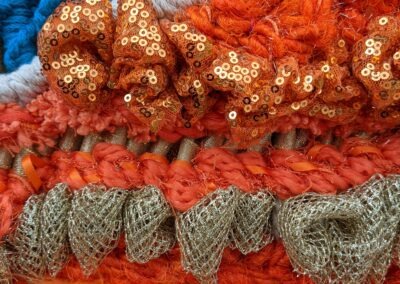 Charlotte Greenman Art - Happy Waves Macraweave Wall Hanging Close up